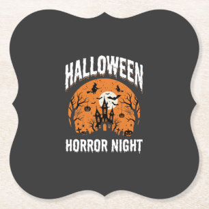 Posavasos De Papel Noche de Terror de Halloween Castillo Embrujado Vi