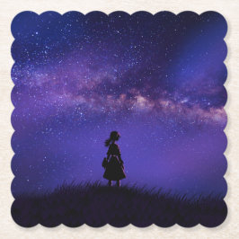 Posavasos De Papel Noche solitaria y estrellada