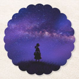 Posavasos De Papel Noche solitaria y estrellada