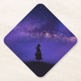Posavasos De Papel Noche solitaria y estrellada