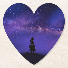 Posavasos De Papel Noche solitaria y estrellada