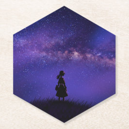 Posavasos De Papel Noche solitaria y estrellada