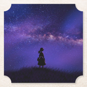Posavasos De Papel Noche solitaria y estrellada