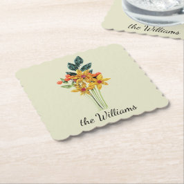 Posavasos De Papel Nombre, Agradable Papel Quilled Flores Papel