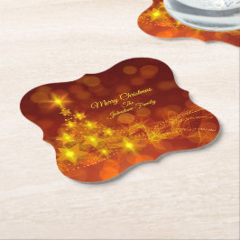 Posavasos De Papel Nombre de cambio de árbol de estrellas de oro de c