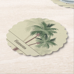 Posavasos De Papel Nombre familiar en vieira de palmeras antiguas
