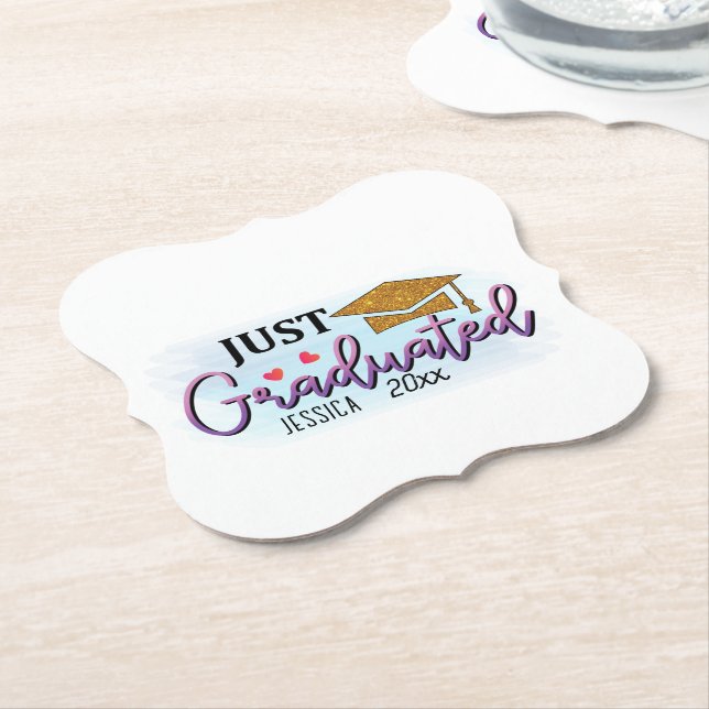 Posavasos De Papel Nombre personal recién graduado 2023 (En perspectiva)
