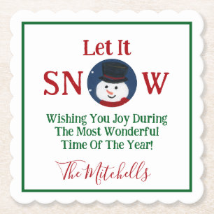 Posavasos De Papel NOMBRE PERSONALIZADO DE Año Maravilloso de Snowman