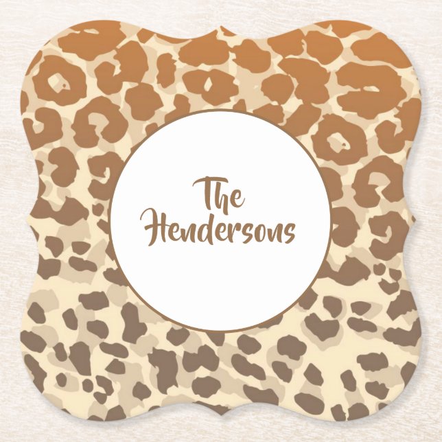 Posavasos De Papel Nombre personalizado del conjunto de los recipient (Anverso)