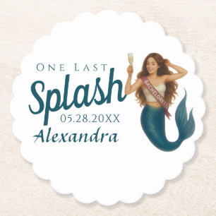 Posavasos De Papel Nombre Personalizado Sirena Despedida de Soltera