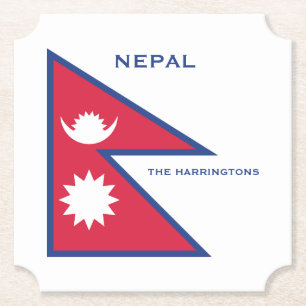 Posavasos De Papel Nombre personalizado y marca de Nepal de texto