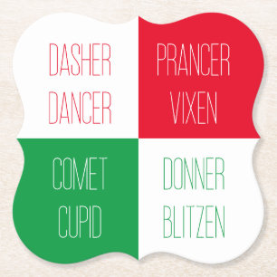 Posavasos De Papel NOMBRES REINDERES Llave de papel