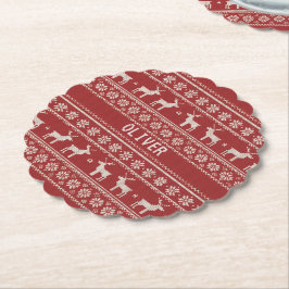 Posavasos De Papel Nordic Reindeer Christmas Personalized