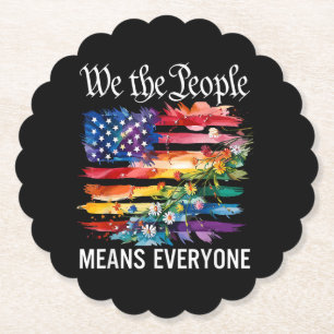 Posavasos De Papel Nosotros El Pueblo Significa Todos Arcoíris LGBT G
