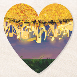 Posavasos De Papel Notas brillantes del oro