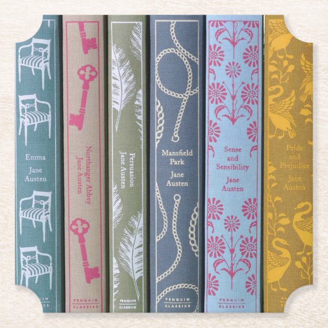 Posavasos De Papel Novelas de Jane Austen  (Anverso)