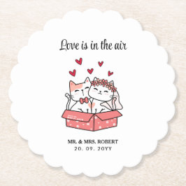 Posavasos De Papel Novia De Gato Y Boda De Groom