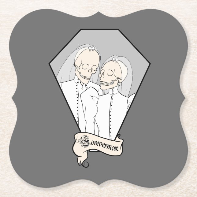 Posavasos De Papel Novias de Skeleton (Anverso)
