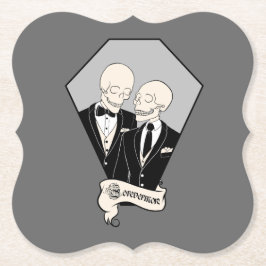 Posavasos De Papel Novios esqueletos