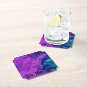 Posavasos De Papel Nube de humo digital púrpura y azul