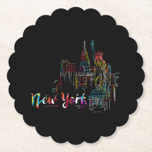 Posavasos De Papel Nueva York Cielo Latido Estatua de la Libertad Amo