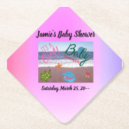 Posavasos De Papel Ocean Critters Baby Girl Shower