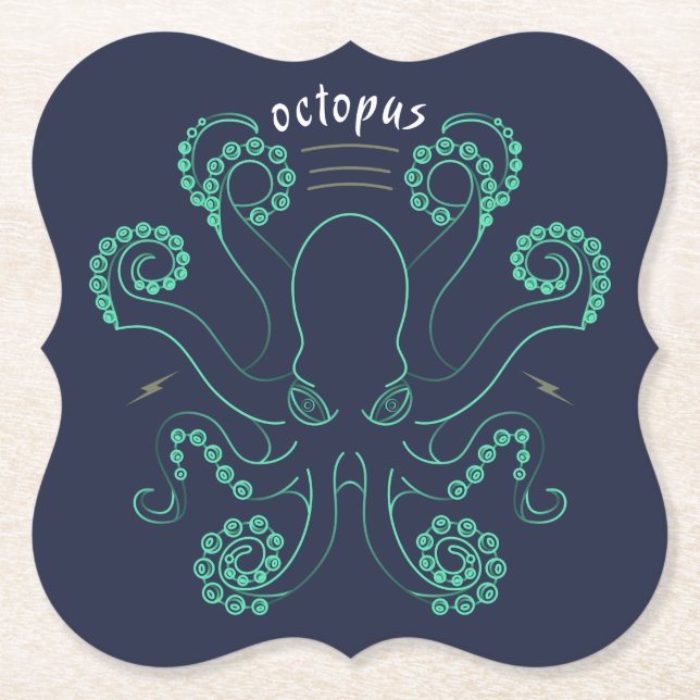 Posavasos De Papel Octopus Cephalopod Tentacles (Anverso)