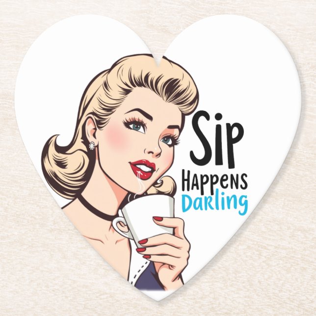Posavasos De Papel Ocurre el Sip, Darling Sassy Retro (Anverso)