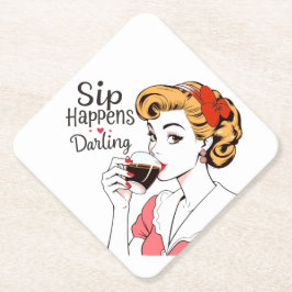 Posavasos De Papel Ocurre el Sip, Darling Sassy Retro
