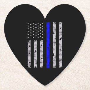 Posavasos De Papel Oficial de policía de la bandera azul delgada