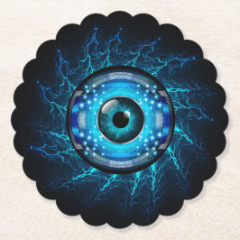Posavasos De Papel Ojo de circuito cibernético