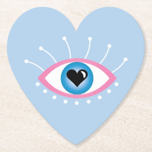 Posavasos De Papel Ojo Malvado Griego Con Ojos Azul Rosa