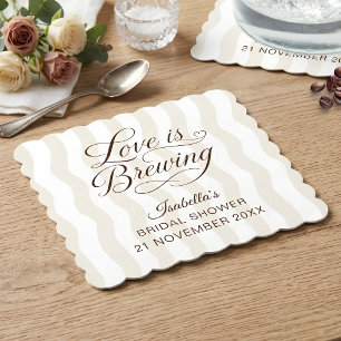 Posavasos De Papel Ola de Franja Amor Está en Infusión con Bordes Esc
