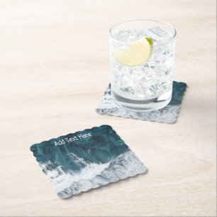 Posavasos De Papel Olas oceánicas en ruinas