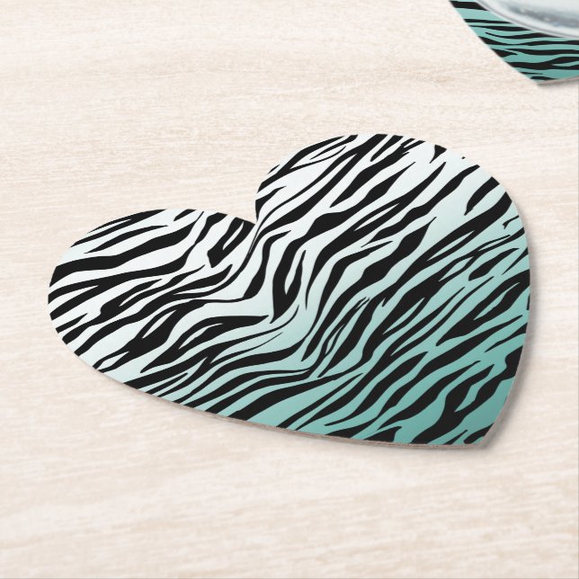 Posavasos De Papel Ombre de impresión de zebra negra de menta Aqua Mi (En perspectiva)