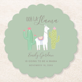 Posavasos De Papel Ooh La Llama Baby Shower lindo chico verde