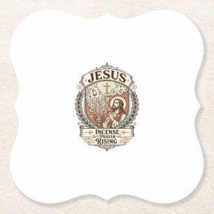 Posavasos De Papel Oración de incienso de Jesús elevándose Oración de