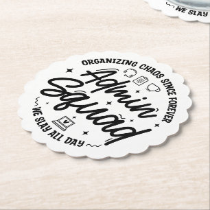 Posavasos De Papel Organizando Caos Frase Divertida Día del Admin Equ