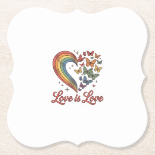 Posavasos De Papel Orgullo Mariposa Corazón Amor Es Amor Diseño de Ca