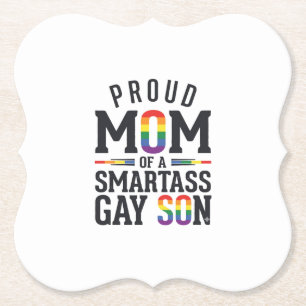 Posavasos De Papel Orgullosa madre de un hijo gay descarado camiseta 