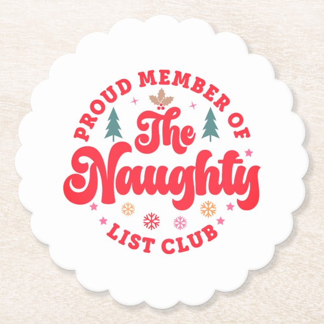 Posavasos De Papel Orgulloso Miembro De Los Navidades Del Club De La  (Anverso)