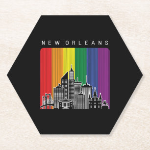 Posavasos De Papel Orleans Louisiana Bandera Arcoiris Orgullo LGBT