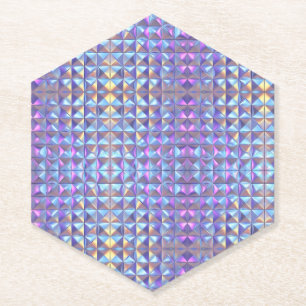 Posavasos De Papel Oro, Azul y Púrpura Geométrico Irisado 2