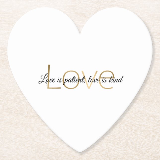 Posavasos De Papel Oro Blanco Amor Boda  (Anverso)