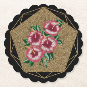 Posavasos De Papel Oro de hibisco