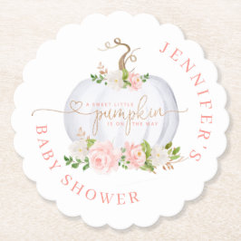 Posavasos De Papel Oro rosa Rubor Pequeña calabaza