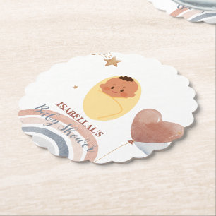 Posavasos De Papel Oso bebé lindo ducha de bebé para niños afroameric