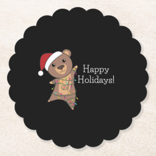 Posavasos De Papel Oso Feliz Navidad Invierno de los animales osos
