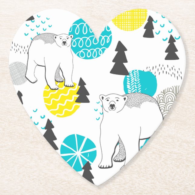 Posavasos De Papel Oso polar (Anverso)