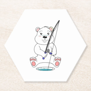 Posavasos De Papel Oso Polar de Pesca